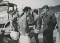 After the football match of the DKNS mission in Korea 1954