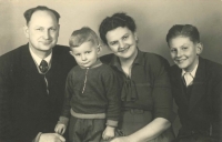 Břetislav Přech pictured with his family, 1954