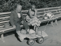 Jan Pfeiffer with his mother and grandfather, circa 1958