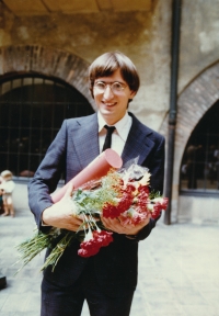 Jan Pfeiffer after graduation in Karolinum, Prague, May 1982