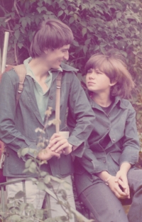 Jan Pfeiffer with his future wife in England, 1976