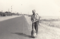 Ladislav Kukla hitchhiking in Poland, 1960s