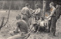 Ladislav Kukla with his friends during the potlach