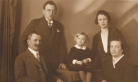 Grandparents and parents with Josef Sedlák's eldest sister, 1930s