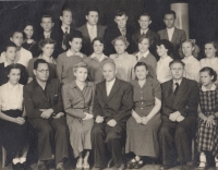 Class photo of Josef Sedlák (above, second from right)