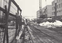 Construction site in Kněžice, 1973