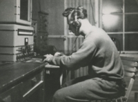 František Ambrož at work in Korea 1954