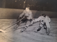  Bohumil Kožela on the left during a match, 1960s