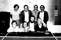 With colleagues of the Karlovy Vary Symphony Orchestra during a ping pong match against the actors of the Karlovy Vary Municipal Theatre, 1976