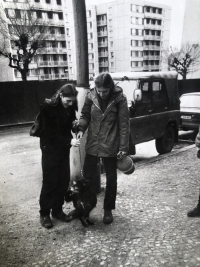 With his first wife Irena Kahulová in Havlíčkův Brod, 1980s