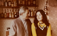 Zdenka Tichotová with her father Vladimír Tosek in Belgium, 1976