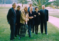 Visit to Chile, meeting with Václav Havel, Zdenka Tichotová second from left, 1996