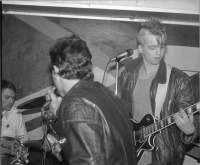 V3S's second concert in Strahov at Club 11, the witness is playing the guitar, circa 1984