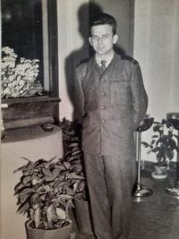 Husband Zdeněk Zaviačič at the army, 1958