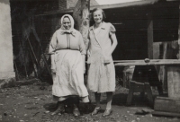 Father's mother Marie Soudková and her daughter Milada Soudková in 1944