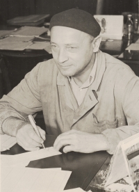 Rostislava Raidová's father - Rostislav Soudek as a foreman in Branec Ironworks. Photograph probably from the 1950s