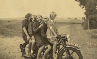 With friends in Hoštec, age 14, third from the right