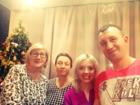 Ludmila with her husband Dmitriy and their mothers