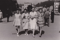 Daughters of Marta Henclová, left Marta, right Marcela, August 1961 in Karlovy Vary