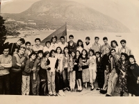 The group of Armenians from Armenia and Karabakh in the 10th Pioneers’ Gathering in Artek in 1990. Karen Hakobyan is the one holding the flag