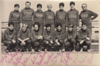 Irena Tichá (first from left above) with her teammates, about 1967