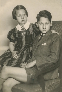 Zuzana with brother J. R. "Bobby" Pick, 1937