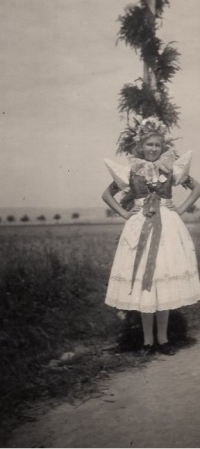 Drahomíra Ševčíková at the Haná Region Festival, August 1945