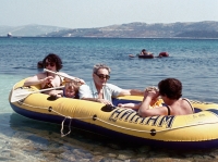 Zdenka Tichotová (back) with her father Vladimír Tosek (centre), children Lenka Tichotová and Tomáš Tosek in Yugoslavia, 1981