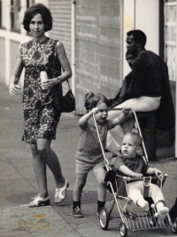 Zuzana Justman as a young mother in New York, 1970s