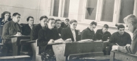 А. Muratov among students of the Evening School, Kiev, 1951-1952 academic year.