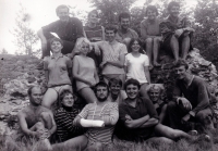 Daniel Malyk (far right, top row) with his kayaking group