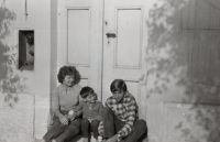 Ivan Nekuda with his mother and older brother