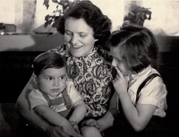 With my mother and brother Jirka, 1953