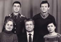 The Klevanovs family at their son Oleksandr's oath of enlistment. Chernivtsi, 1986