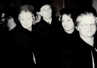 In the academic gown, second from the right, at the inauguration of students, Prague, November 1969