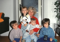 With grandchildren, circa 2000