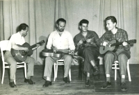 Zdeněk Susa (right) in the sanatorium with patients