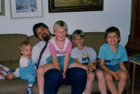 1992 Daniel Ženatý with his sons, from left Josef, Filip, Kryštof, Honza