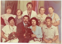 Wedding photo of Liuba and Myroslav Marynovych, 1986. Witnesses: Olha Heiko and Zorian Popadiuk