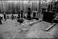 Jewish cemetery, grave of great-grandmother Kateřina and great-grandfather Josef Ullmann, first from the right, Kamýk nad Vltavou. Katerina died in November 1941 and is the last person buried in this cemetery