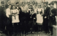 Father Jaroslav Petrlík (second from left, second row), Petříkov, 1942