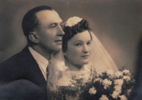 Wedding photograph of Emma and Josef Langr, 1940