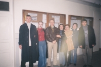 Students of the Faculty of History with their lecturer Vadym Zadunayskyi. Donetsk, 2001