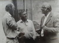 J. J. Neduha (on the left) with Karel Kryl (in the middle)