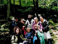 Almost the whole family (only grandson Josef is missing), on a trip in the footsteps of his father's family, Habry, Vysočina, 2021