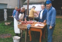 At a family gathering in Martínkov during a pig killing party