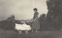 In a baby pram with mum (1952)