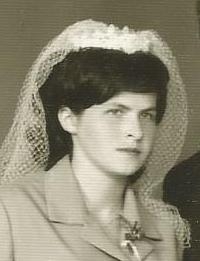 Miloslava Kořínková, née Krtková, in her wedding photo