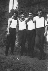 Dad with friends, second from the left