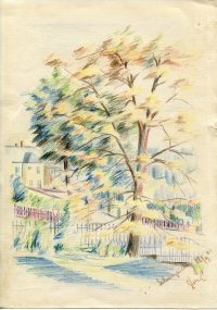 Drawing by Karel Dolejší from the time of his studies at the real grammar school in Vsetín